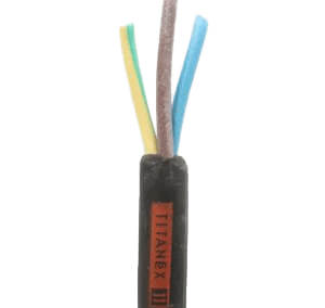 2.5mm² H07RN-F 3 Core Black Rubber Cable by Titanex