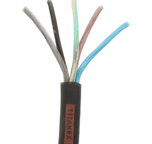 2.5mm² H07RN-F 5 Core Black Rubber Cable by Titanex