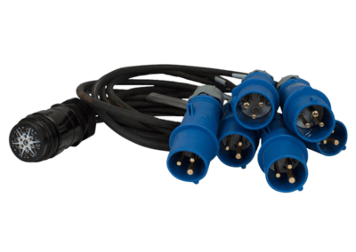 Socapex Break Out Adaptor Cables 19 Pin to 6 x 16A Plugs