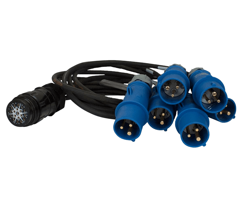 Socapex Break Out Adaptor Cables 19 Pin to 6 x 16A Plugs